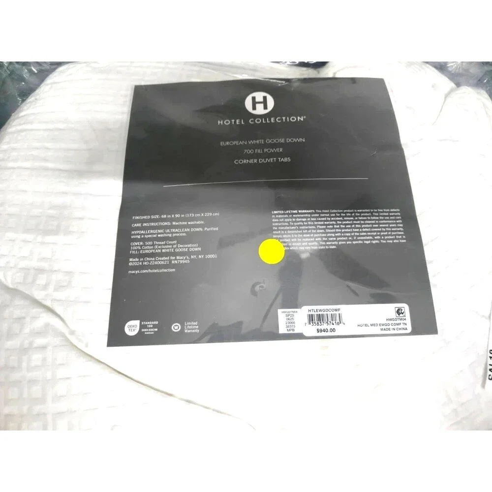 Hotel Collection European Goose Down Medium Comforter, Size Twin (68
